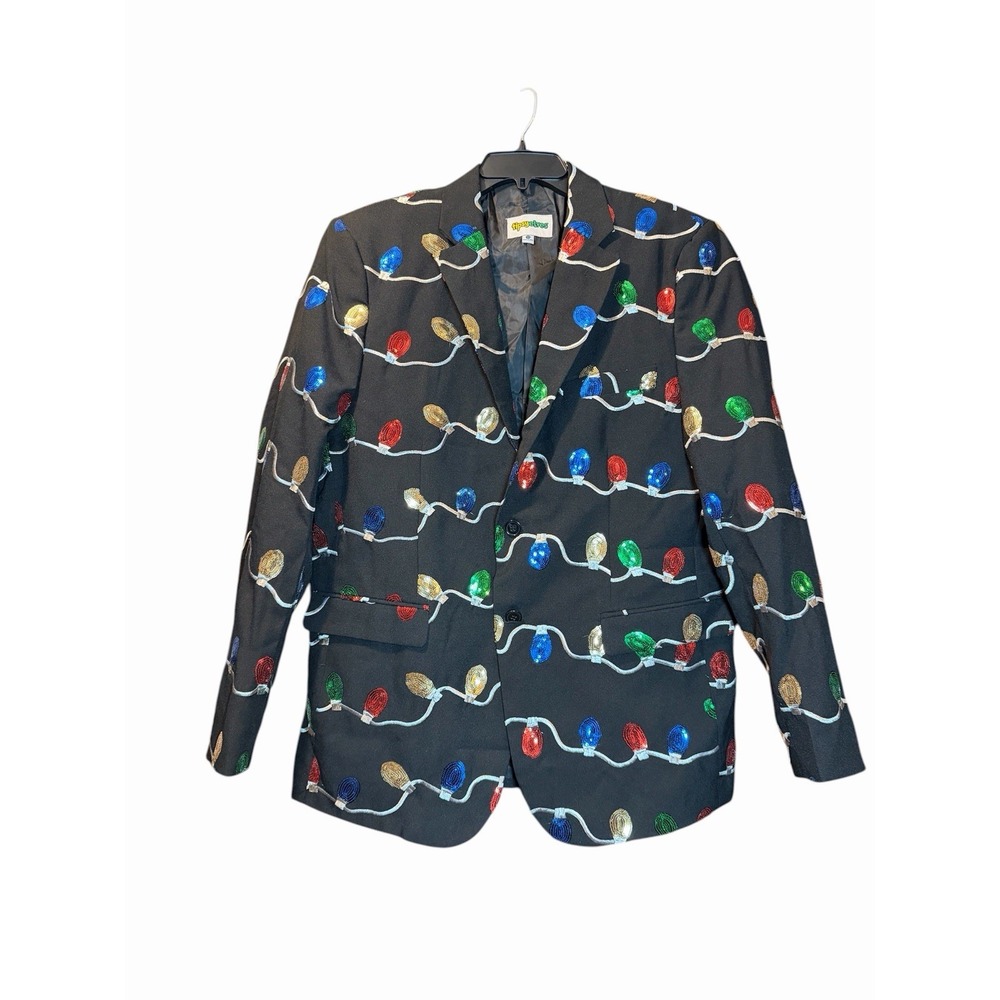 Men's Tipsy Elves Christmas Blazer Christmas Lights Size 44 Holiday Party